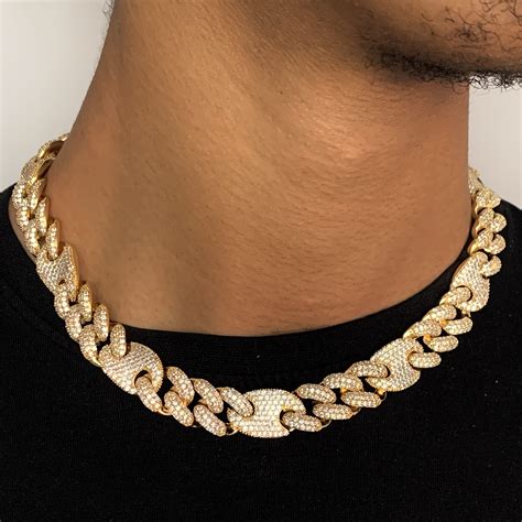 cz iced out gucci link chain